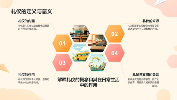 橙色卡通风小学生文明礼仪教育培训课件PPT模板