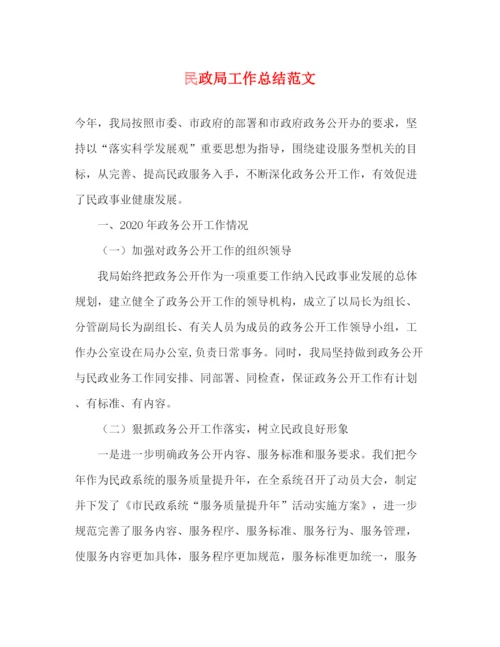 精编之民政局工作总结范文.docx