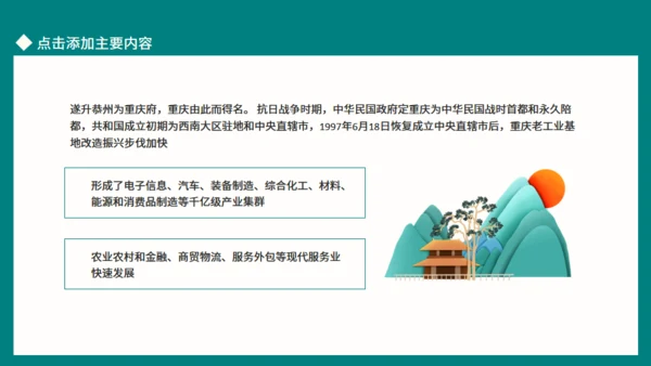 山城重庆魅力之都，旅游文化宣传通用PPT模板