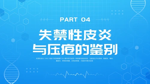 蓝色简约失禁性皮炎的护理PPT模板宣传PPT动态PPT