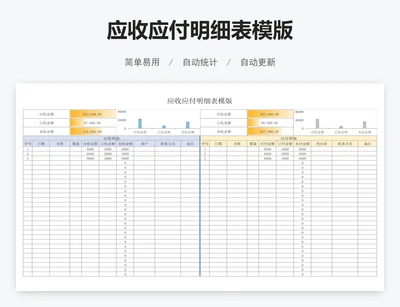 应收应付明细表模版