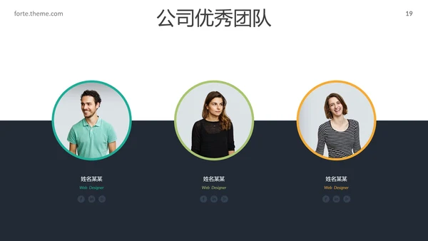 多彩简洁现代风格公司简介商务PPT模板