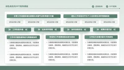 绿色商务风多项矩阵PPT单页