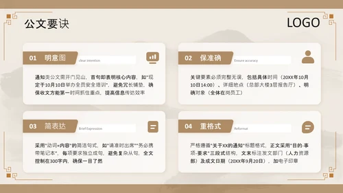 黄色中国风职场邮件与公文写作规范PPT