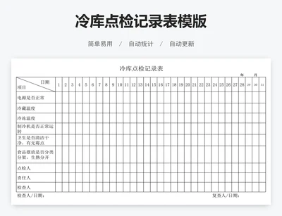 冷库点检记录表模版