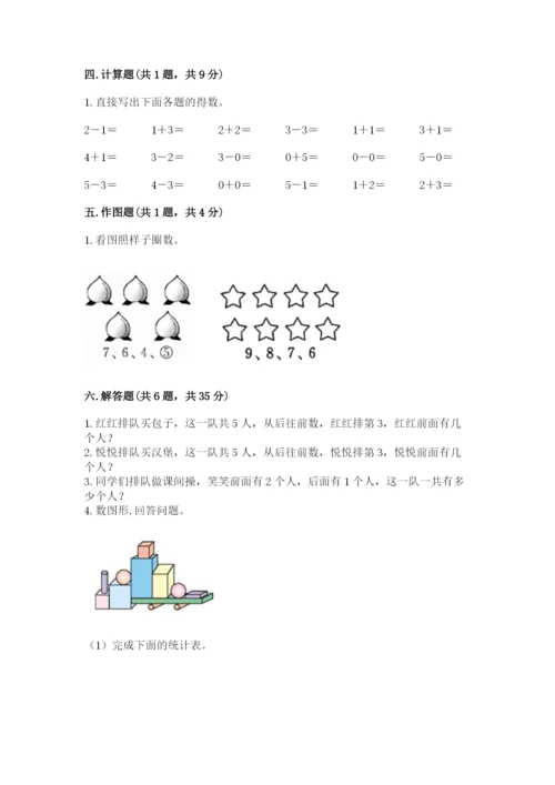 人教版一年级上册数学期中测试卷【易错题】.docx