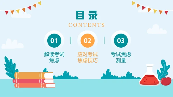 如何应对考试焦虑去上学通用PPT模板