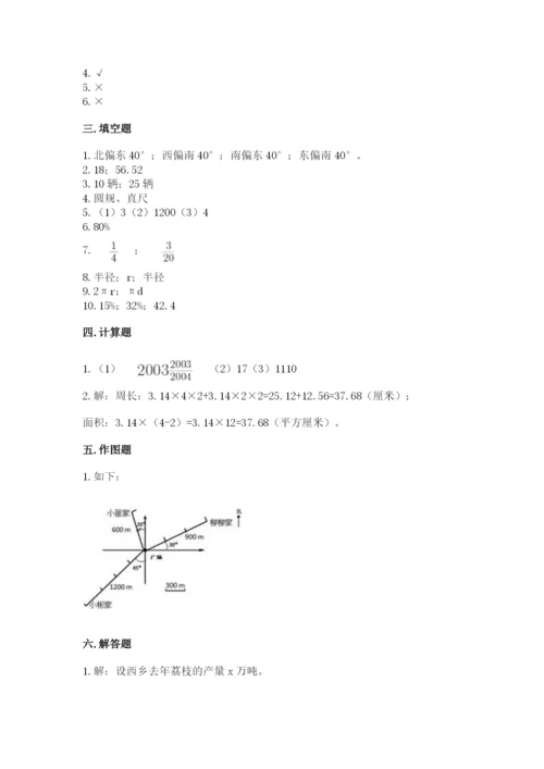 人教版六年级上册数学期末测试卷完美版.docx