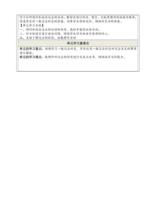 Unit 12 What did you do last weekend？单元整体教学分析