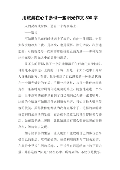 用旅游在心中多储一些阳光作文800字.docx