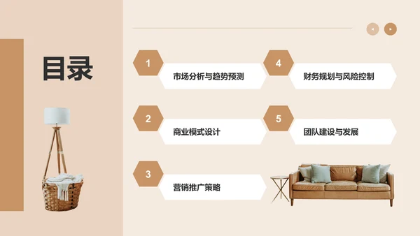 橙色商务风地产家居工作汇报PPT模板