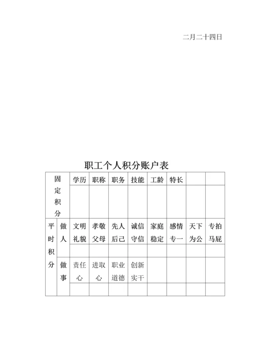 积分制管理实施专题方案和标准细则.docx