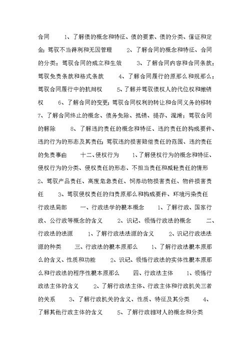 江西理工高校2022年《法学综合》考研大纲