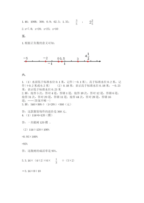 小升初数学考前检测试题附答案（精练）.docx