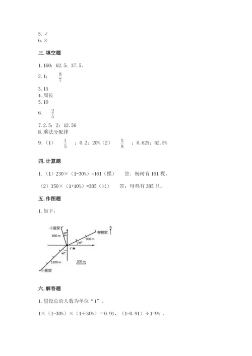 小学数学六年级上册期末考试试卷及答案【典优】.docx