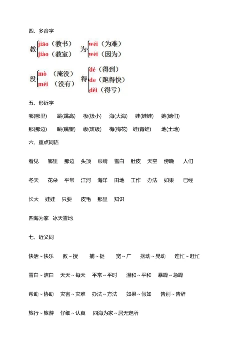 【核心考点集训】统编版语文二上第一单元 知识点考点梳理