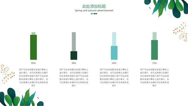 小清新水彩手绘植物枝叶子通用PPT模板
