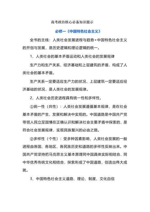 高考政治核心必备知识提示.docx