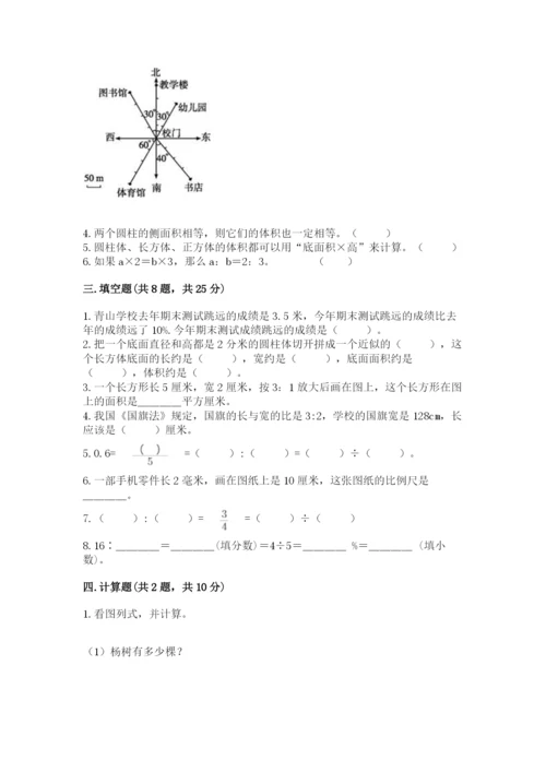 沧州市黄骅市六年级下册数学期末测试卷精品及答案.docx