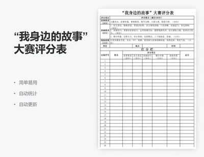 “我身边的故事”大赛评分表