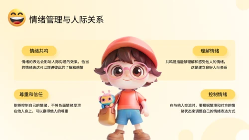 黄色3D风情绪管理与健康教育PPT