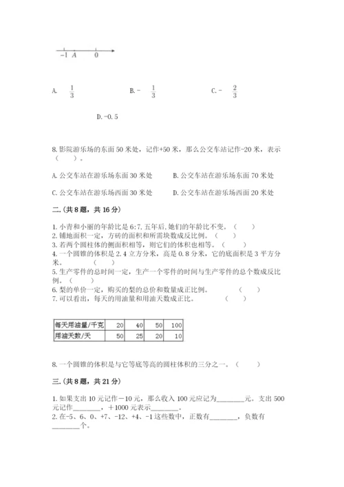 小学六年级升初中模拟试卷含完整答案【有一套】.docx