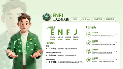 绿色简约创意MBTI自我介绍述职汇报PPT单页
