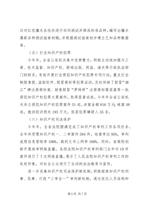 省知识产权工作汇报及计划.docx