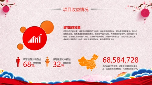 喜庆2019猪年工作总结新年元旦PPT