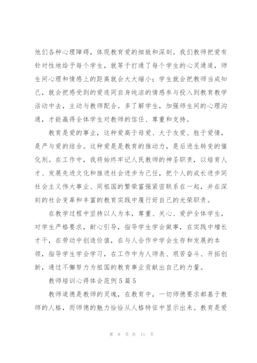 教师培训心得体会范例5篇.docx
