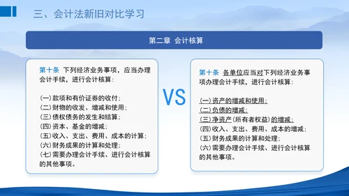 2024新修订中华人民共和国会计法新旧对比学习解读PPT