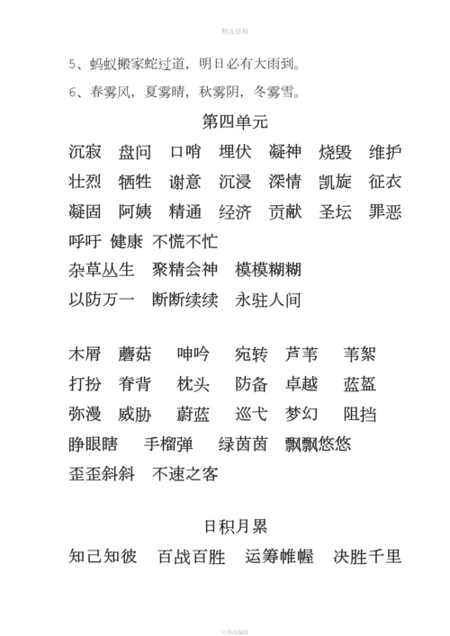 人教版语文四级下册读读写写词语表日积月累.docx