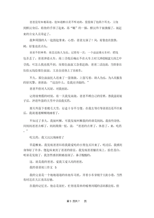 我的爸爸初三作文5篇 1