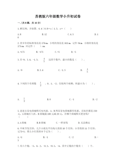 苏教版六年级数学小升初试卷附完整答案（有一套）.docx