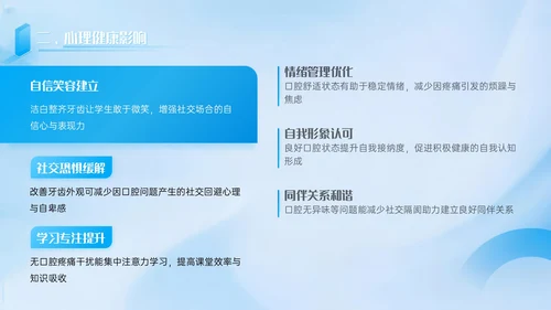 蓝色3D立体风学校口腔健康教育PPT模板