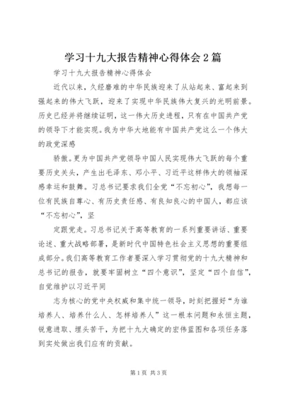 学习十九大报告精神心得体会2篇.docx