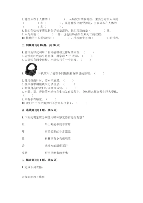 教科版二年级下册科学知识点期末测试卷附答案【研优卷】.docx