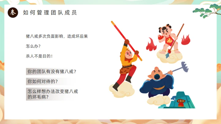 西游记团队分析通用PPT模板