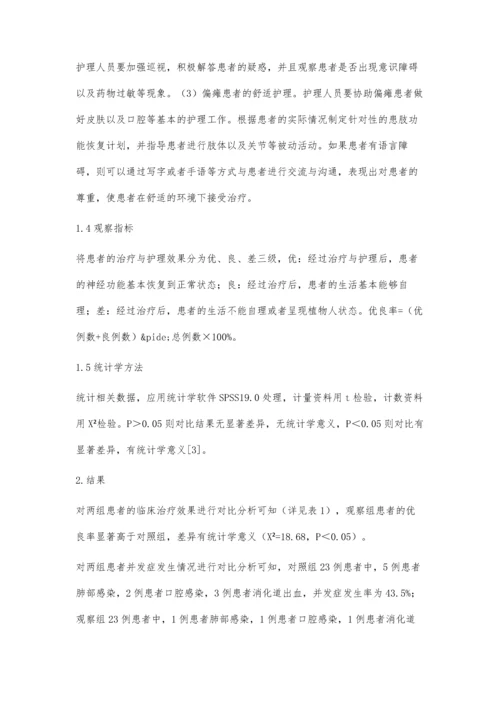 分析高血压脑出血患者应用内科保守治疗的临床效果及护理体会.docx