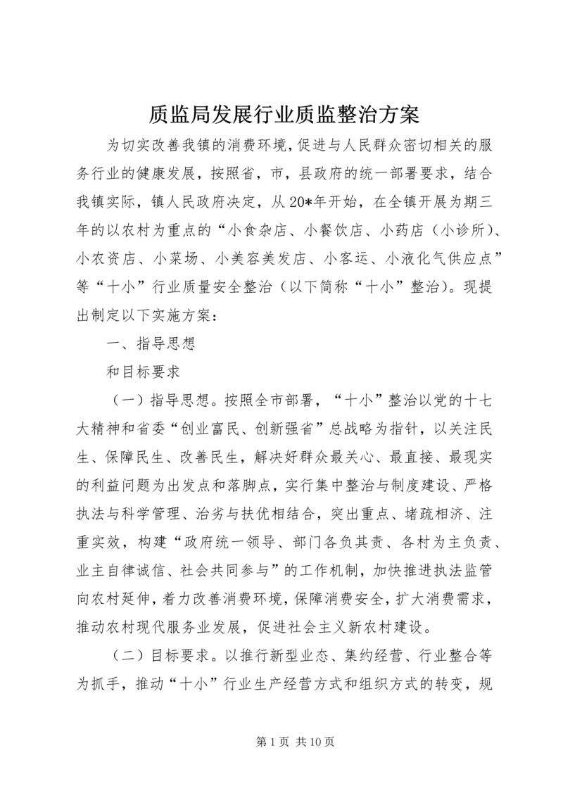 质监局发展行业质监整治方案.docx