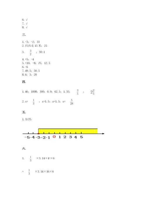 人教版数学六年级下册试题期末模拟检测卷附完整答案【典优】.docx