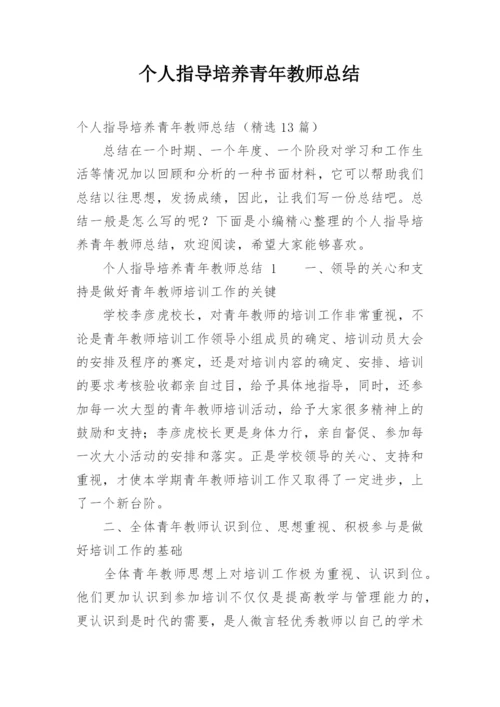 个人指导培养青年教师总结.docx