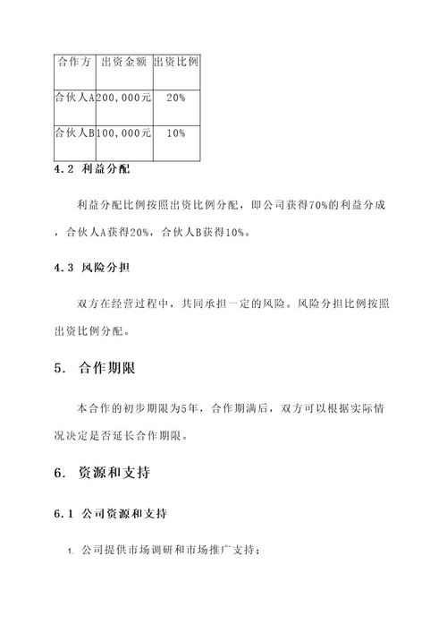 公司事业合伙人方案