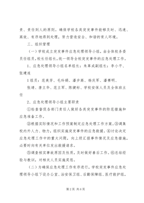 马家店小学突发事件应急处理预案.docx