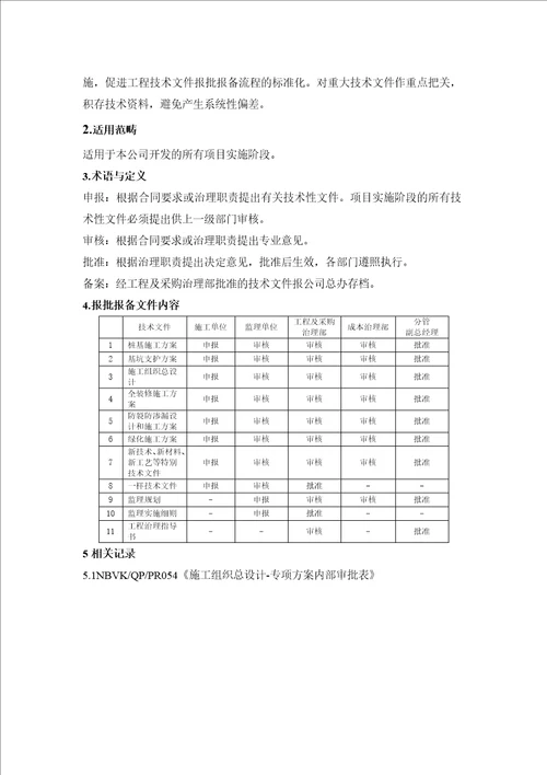 NBVKWIPR项目实施阶段技术文件报批报备制度