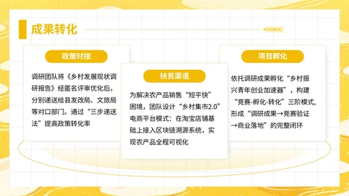 黄色插画风大学生暑期社会实践