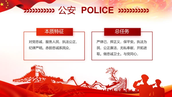 红色大气公安警察扫黑除恶斗争工作PPT动态