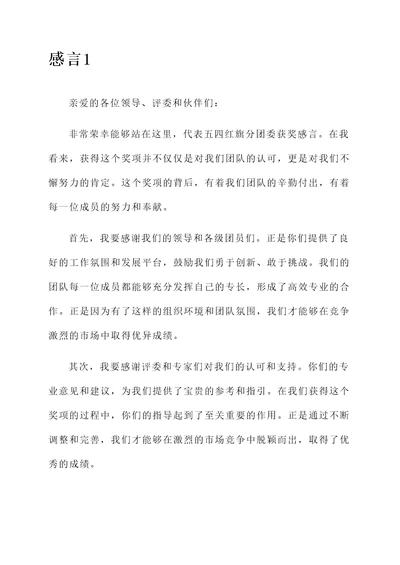 五四红旗分团委获奖感言