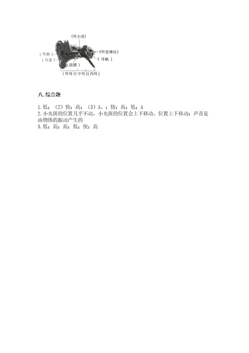 教科版科学四年级上册第一单元声音测试卷精品有答案