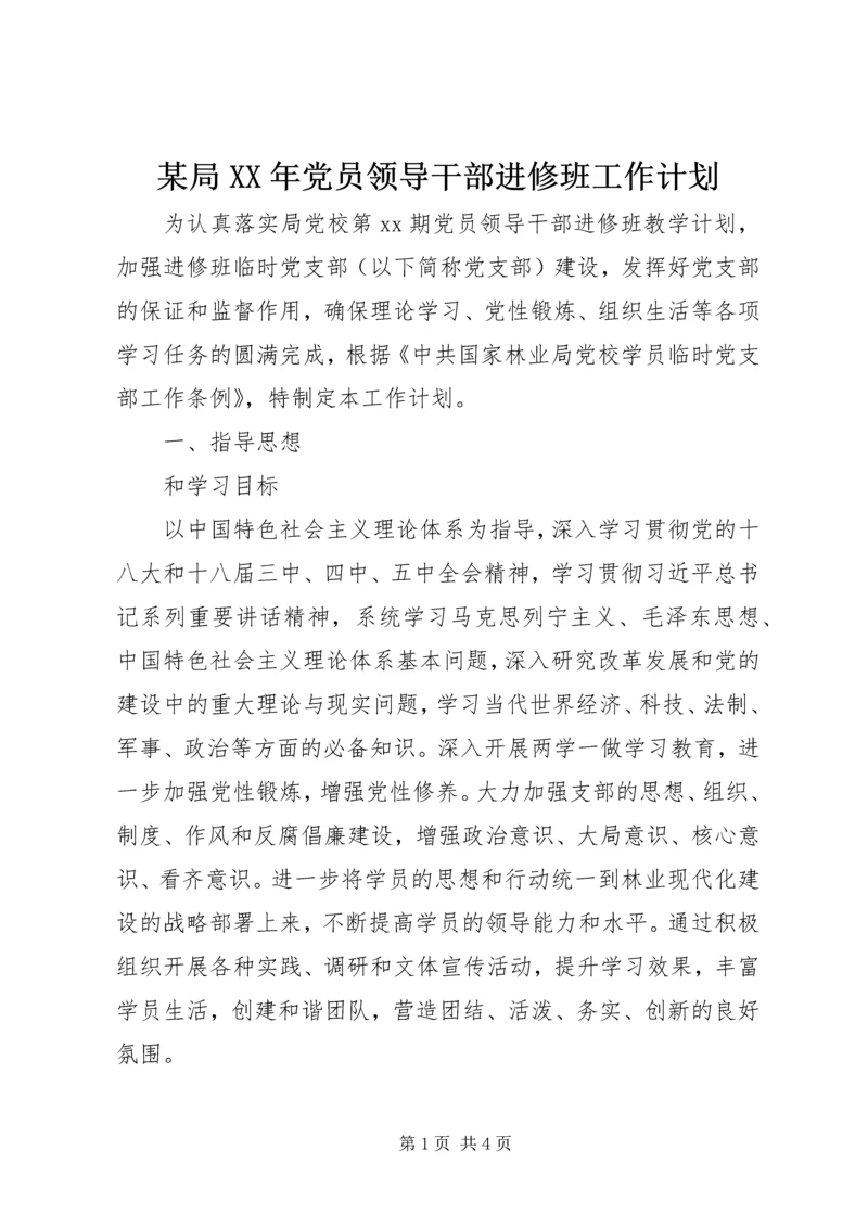 某局XX年党员领导干部进修班工作计划.docx